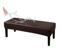 SDNAM Waterproof Dining Bench Cover, PU leather Upholstered Bench Slipcover Stretch Full Coverage Removable Washable Bench Seat Protector Footstool Cover(Tiefer Kaffee,120cm(47.2in))