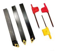 SDNCN1010H07 / SDJCR1010H07 / SDJCL1010H07 for CNC Turning Tool Holder Set with 3× DCMT21.51 Carbide Inserts & 3× T8 Wrench - Steel Body, Positive R