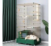 sdneNest Cat Cage Cat Cage with Litter Box,Large 3-Tier Cat Durable,Pliable Cage Playpen Box Crate Kennel Place Ideal for 1-3 Cat, Small Animals,green-157x56.3x82cm/61.8x22.2x32.3in