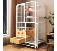sdneNest Indoor Fence Indoor Large Room Litter Box Small Cage Pet Enclosure Home Indoor Pet Cottage with Toilet Extra Large Free Space,White-78 * 55 * 133cm