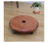 sdneNest Indoor Planter Pot Mover,Plant Trolley Potted Stand Eith Wheels, 9" 10" Wooden Planter Caddy,Round Planter Rollers-Movable Flower Pot Pallet, for Large Flower,Orange-23cm/9.05in