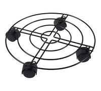 sdneNest Metal Planter Caddy - Iron Round Plant Stand On Wheels Garden Flower Pot Rack On Planter Mover Potted Plant Dolly for Outdoor Indoor,Black-35CM