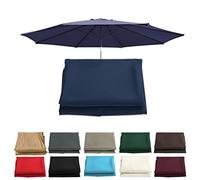sdneNest Universal Patio Umbrella Canopy Replacement for 6/8 Arm Market Table Umbrella Garden Parasol Cover in Wine Red,Navy Blue-3m 8 Ribs