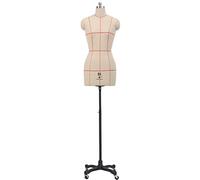 sdneNest White Sewing Dress Form Mannequin Adjustable, Pinnable Dressmaker Making Garments Dresses Dress Form, Tailor Dummyn with Wheels Beautiful Scenery, Xx, Black,White-Large