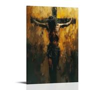 sdnkbro Jesus Crucifixion Scene Blood Stains Crown of Thorns Art Poster Decorative Painting Canvas Wall Posters And Art Picture Print Modern Family Bedroom Decor Posters 12x18inch(30x45cm)