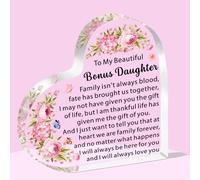 SDOFY Bonus Daughter Gifts - Step Mum Acrylic Plaque for Birthday & Christmas