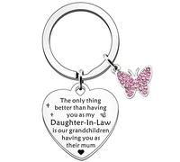 SDOFY Daughter in Law Gifts - Birthday & Christmas Keyring from Mother in Law