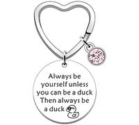 SDOFY Duck Keyring Duck Gifts for Women Duck Lovers Gift for Her Always Be Yourself Keychain