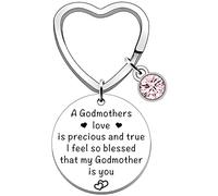 SDOFY Godmother Gifts Godmother Keyring Gifts for Mothers Day Christening Christmas Godmother Birthday Gifts (Precious and True)