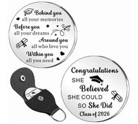 SDOFY Graduation Gifts Keyring for Her Class of 2026 Pocket Hug Graduation Gift Token She Believed She Could So She Did