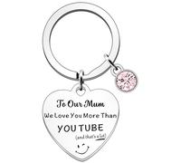 SDOFY Mum Birthday Gifts We Love You More Than Youtube Keyring Mum Gifts from Son Daughter Mothers Day Christmas for Mum Mom Mummy