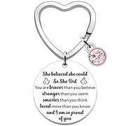 SDOFY Proud of You Gifts for Her Inspirational Gifts for Women Graduation Keyring Well Done Congratulations Gifts She Believed She Could So She Did Keychain