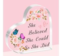 SDOFY She Believed She Could So She Did Congratulations Gifts for Women Inspirational Presents for Women Girls Acrylic Plaque Gifts for Nurse Daughter Sister on Graduation Birthday Christmas