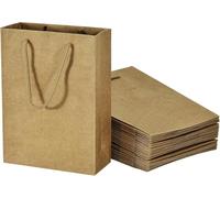 Sdootjewelry Brown Gift Bags, 60 Packs Kraft Paper Bags with Handles, 7.5’’×3.1’’×10.2’’ Matte Wrapping for Merchandise, Retail and Shopping