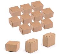Sdootjewelry Small Gift Boxes 100 Pack, Kraft Gift Boxes Bulk 1.57’’ × 1.57’’ × 0.98’’, Ring Boxes Bulk, Small Cardboard Boxes for Jewelry Packaging, Brown