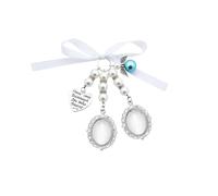 Sdopbinbin Bridal Wedding Bouquet Photo Charm Pearl Bow Bouquets Charms Personalized Wedding Memory Bridal Bouquets Charms with 2 Picture Frames You Are Always in My Heart Charm