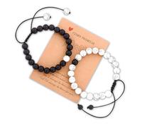 Sdopbinbin Couple Bead Bracelets Gifts for Him Her Husband Valentines Day Gifts for Wife Boyfriend Matching Bracelet Gifts, S, Nylon, no gemstone