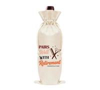 Sdopbinbin Pairs Well With Retirement Wine Bag for Men Women Police Fireman Retirement Gifts for Nurse Retired Teacher Gift, Hairdresser, S