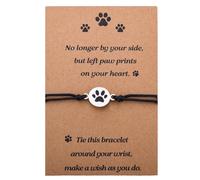 Sdopbinbin Paw Print Bracelet Gift for Friend Bestie Dog Lover Gifts for Girlfriend Dog Memorial Gifts for Loss of Dog Pets, S, 塑料, no gemstone