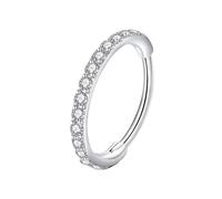 Sdopbinbin Silver Crystal Nose Ring Hoop Earrings for Women Men, 20g 8mm, Hypoallergenic, Fashionable Design, Suitable for Various Piercings