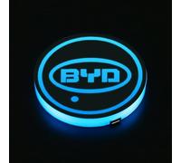 Sdosye 2pcs LED Car Luminescent Non-slip Coasters with 7 Colors,for BYD Seal U DM-i Car Cup Holder Insert Coasters Interior Accessories