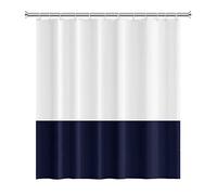 SDOTPMT 105x160cm White Blue Shower Curtain Simple Theme Bath Curtain Classic Traditional Bathtub Curtain Fabric Polyester Waterproof for Kids Bathroom Kitchen Decor with Hooks