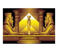 SDOTPMT 10x6.5ft Ancient Egyptian Temple Polyester Backdrop Sphinx Egypt Pyramids Gods Queen Background Antiquity History Culture Mural Travel Tourism Theme Art Wall Adult Kid Portrait Photo Props