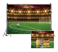 SDOTPMT 10x6.5ft Football Stadium Polyester Backdrop Sports Game Party Sports Birthday Party Background Green Glass Football Field Spotlight Lights Children Adult Sports Club Photo Studio Props