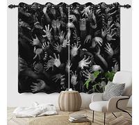 SDOTPMT 117x138cm Creepy Cursed Hands Window Curtain Halloween Themed Window Drapes Day of The Dead Window Treatment for Boys Bedroom Decor Blackout Curtains,2 Panels