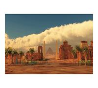 SDOTPMT 12x8ft Temple of Karnak Egypt Polyester Backdrop Ancient Egyptians Background Civilization Egyptian History Cultural Heritage Archaeology Retro Fresco Backdrop Photo Shoot Wallpaper