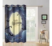 SDOTPMT 168x229cm Happy Hallowee Blackout Curtains for Bedroom Spooky Bat Beautiful Full Moon Room Darkening Decor Window Drapes Thermal Insulated and Noise Reduction,1 Panel