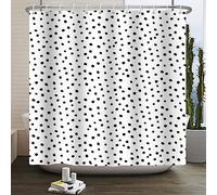 SDOTPMT 180x243cm Black Polka Dots Shower Curtain Fashion Doodle Cute Trendy Design Dot White Bath Curtain Modern Rustic Classic Minimalism Bathtub Curtain for Bathroom Decor Polyester with Hooks