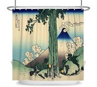 SDOTPMT 48x72inch Mount Fuji Scenery Shower Curtain Japanese Ukiyo-e Farmer Hug Tree Bath Curtain Orient Traditional Ethnic Anime Art Shower Curtain for Bathroom Polyester with Hooks