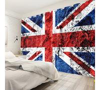 SDOTPMT 52x84 Inch United Kingdom Flag Window Curtain Great Britain British Union Vintage Shabby Retro Flag Window Treatment Thermal Insulated Light Blocking Curtain for Bedroom, 2 Panels