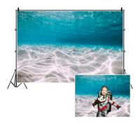 SDOTPMT 5x3ft Underwater World Polyester Backdrop Sunlight Sea Water Sandbed Ocean Marine Themed Blue Background for Summer Holiday Vacation Party Decor Studio Props Video Drape Wallpaper