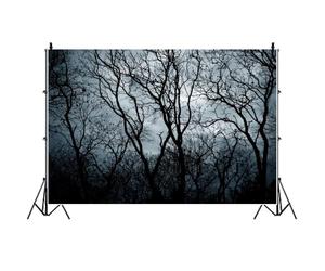 SDOTPMT 6x3m Dark Desolate Forest Silhouette Background Halloween Forest Horror Gloomy Cloudy Night Sky Background for Halloween Party Photo Booth Studio Decorations