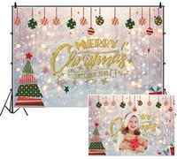 SDOTPMT 6x3m Sparkling Merry Christmas Backdrop Happy New Year Gold Hanging Baubles Cartoon Palm Tree Snowflakes Photography Background for Children Holiday Party Decor Holiday Greetings
