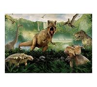 SDOTPMT 6x4ft Dinosaur World Park Polyester Backdrop Tropical Rainforest Leaves Mountains Lake Jungle Animals Archaeology Photography Background for Boy Birthday Party Cake Table Banner Decor