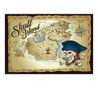 SDOTPMT 6x4ft Retro Pirate Treasure Map Polyester Backdrop Pirate Theme Boys Man Birthday Party Background Skull Island Adventure Places Map Pirate Party Banner Treasure Hunt Theme Party Backdrop