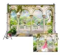 SDOTPMT 6x4ft Scenery Polyester Backdrop Garden Arched Door Wedding Bridal Shower Engaged Theme Party Photography Backdrop Blue Sky Kids Lover Adult Wedding Photo Studio Props