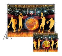SDOTPMT 7x5ft Basketball Happy Birthday Polyester Backdrops Basketball Physical Exercise Background Newborn Gender Reveal Background for Kids Birthday Party Decor Cake Table Photo Booth Props