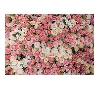 SDOTPMT 7x5ft Floral Polyester Backdrop Lush Pink Rose Blooms Flower Photo Background Bridal Baby Shower Valentine's Day Wedding Lover Birthday Party Decor Banner Photobooth Studio Prop