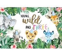 SDOTPMT 7x5ft Young Wild and Three Polyester Backdrop Banana Leaves Jungle Animal Theme Photography Background Tropical Forest Adventure Backgrounds for Kids Birthday Party Decor Photo Booth Props