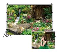 SDOTPMT 8x6ft Misty Garden Polyester Backdrops for photography Backdrop a Garden with Flowers Spring Vibrant Color Backgrounds for Kids Birthday Party Decor Baby Shower Photo Props