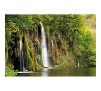 SDOTPMT 8x6ft Spring Waterfall Polyester Backdrop Natural Majestic Landscape River Lake Mountain Forest Background Travel Vacation Adult Baby Family Portrait Photo Booth Shoot Studio Props
