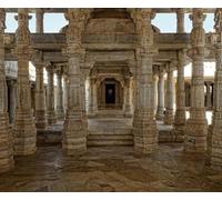 SDOTPMT 8x8ft Ancient Indian Temple Polyester Backdrop Marble Sculptures Building Photography Background Indian Landmark Religious Backgrounds for Kids Birthday Party Decor Photo Studio Props