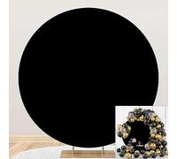 SDOTPMT Diameter 5ft Pure Black Round Cover, Abstract Solid Color Circle Backdrop, Adults art Portrait Photo Photography, Magic Show, Funeral, Events Party Background, Video Shooting, Studio Props