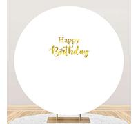 SDOTPMT Diameter 6ft Outdoor Party Display Props Round Stand Backdrop Cover for Kids Adults Birthday Celebration Party White Minimalist Art Photography Background Solid Color Circle Backdrop