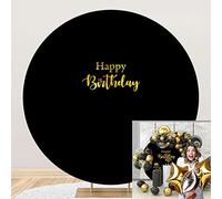 SDOTPMT Diameter 7.2ft Solid Color Round Background Cover Black Art Photography Background for Adults Birthday Art Portrait Photos Props Magic Show Props Circle Stand Photo Backdrop