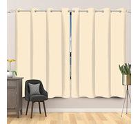 SDOTPMT Solid Color 2pc Set Window Curtain Beige Classic Traditional Window Drapes Plain Color Grommet Window Treatment for Kids Adult Living Room Bedroom Blackout Curtains, 107x215cm，2 Panels